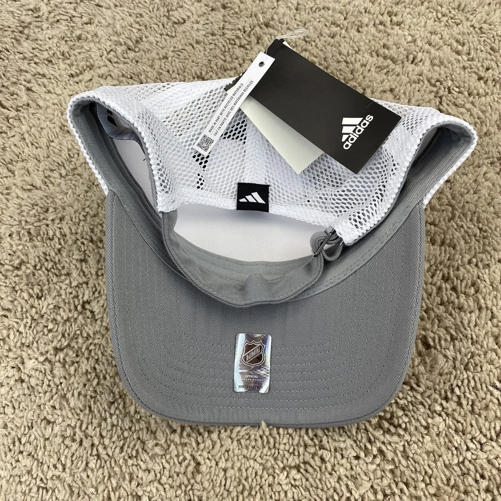 Columbus Blue Jackets Hat Adidas NHL Gray Slouch Trucker Cap Mesh Adjustable NWT
